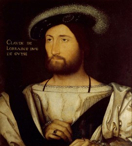 Portrait de Claude de Lorraine, premier duc de Guise (1496-1550). Peinture de Jean Clouet (1486-1540). Galerie Palatine, Florence