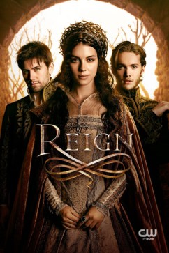 Reign, CW tv. Torrance Coombs as Bash, Adelaide Kane as Mary, Queen of Scots, and Toby Regbo as Prince Francis