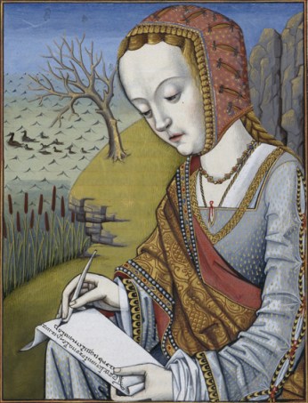 Robinet Testart, Hypsipyle écrivant. Manuscrits occidentaux, FR 875 © Bnf, Paris